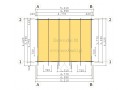 Domek drewniany Torino 20m² (5x4m), 44mm