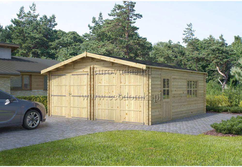 Podwójny garaż drewniany Double 36m² (6x6m), 44mm