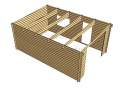 Garaż drewniany Modern brama wliczona 24m² (4x6m), 44 mm