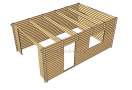 Garaż drewniany Modern brama wliczona 24m² (4x6m), 44 mm